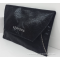 CANALOLO SEPHORA BRANDED BLACK SHINY METALIC SPECIAL PU ENVELOPE HAND BAG EVENING BAG